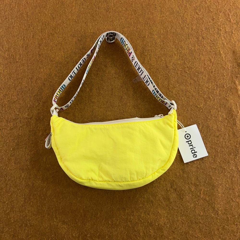 Target Pride Unisex OS Yellow Out Loud & Proud Nylon Crossbody Bag NWT *Flaw